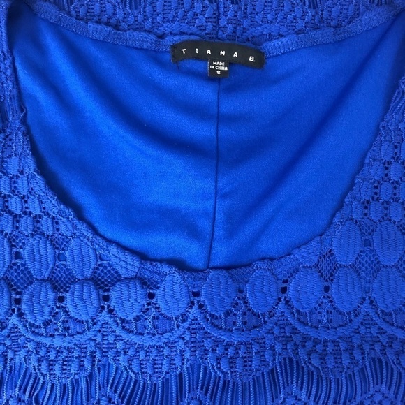 Tiana B Royal Blue Laced Fully Lined Dress Size S - Picture 6 of 8